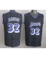 Lakers #32 Magic Johnson Purple Crazy Light Stitched NBA Jersey