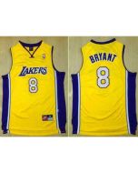 Lakers #8 Kobe Bryant Gold Throwback Stitched NBA Jersey