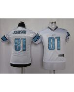 Lions #81 Calvin Johnson White Stitched Youth NFL Jersey