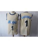 Magic #1 Penny Hardaway Cream Hardwood Classics Stitched Jersey