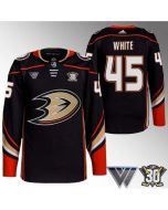 Men's Anaheim Ducks #45 Colton White Black 30th Anniversary Stitched Jersey