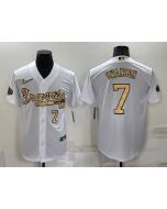Men's Atlanta Braves #7 Dansby Swanson 2022 All-Star White Cool Base Stitched Baseball Jersey