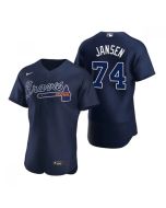 Men's Atlanta Braves #74 Kenley Jansen Navy Flex Base Stitched Baseball Jersey
