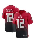 Men's Atlanta Falcons #12 Avieon Terrell Red 2026 NFL Draft Game Jersey (2026)