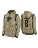 Men's Atlanta Falcons #8 Kyle Pitts Camo 2021 Salute To Service Therma Performance Pullover Hoodie