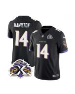 Men's Baltimore Ravens #14 Kyle Hamilton Black 2023 F.U.S.E With Patch Throwback Vapor Limited Jersey