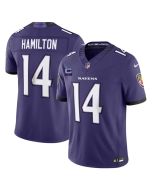 Men's Baltimore Ravens #14 Kyle Hamilton Purple 2026 With 1-Star C Patch Vapor F.U.S.E Limited Jersey