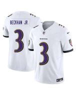 Men's Baltimore Ravens #3 Odell Beckham Jr. White 2023 F.U.S.E. Vapor Untouchable Stitched Football Jersey