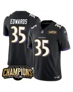 Men's Baltimore Ravens #35 Gus Edwards Black 2023 F.U.S.E. AFC North Champions Vapor Limited Football Jersey