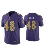 Men's Baltimore Ravens #48 Patrick Queen Purple Color Rush Limited Jersey