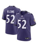 Men's Baltimore Ravens #52 Ray Lewis Purple Team Retired Player Game Jersey