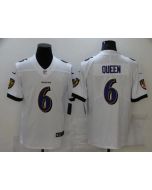Men's Baltimore Ravens #6 Patrick Queen White Vapor Untouchable Limited Stitched Jersey