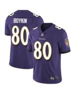 Men's Baltimore Ravens #80 Miles Boykin Purple Vapor Untouchable Limited Jersey
