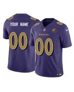 Men's Baltimore Ravens Active Player Custom Purple 2023 F.U.S.E. With John Madden Patch Color Rush Limited Football Jersey