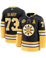 Men's Boston Bruins #73 Charlie McAvoy Black 100th Anniversary With Patch Stitched Hockey Jersey