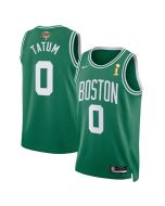 Men's Boston Celtics #0 Jayson Tatum Green 2024 Finals Champions Icon Edition Stitched Basketball Jersey