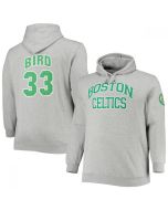 Men's Boston Celtics #33 Larry Bird Grey Pullover Hoodie