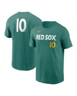 Men's Boston Red Sox #10 Trevor Story Green 2025 City Connect Fuse Name & Number T-Shirt