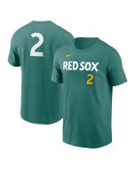 Men's Boston Red Sox #2 Alex Bregman Green 2025 City Connect Fuse Name & Number T-Shirt (Red Green)