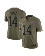 Men's Buffalo Bills #14 Stefon Diggs Olive 2022 Salute To Service Limited Stitched Jersey