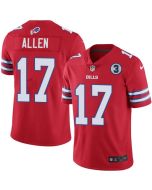 Men's Buffalo Bills #17 Josh Allen Red With NO.3 Patch Vapor Untouchable Limited Stitched NFL Jersey