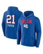 Men's Buffalo Bills #21 Jordan Poyer Blue Team Wordmark Player Name & Number Pullover Hoodie