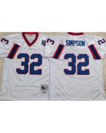 Men's Buffalo Bills #32 SIMPSON White Stitched Jersey