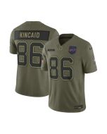 Men's Buffalo Bills #86 Dalton Kincaid Olive 2025 Salute to Service Retired Limited Jersey