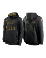 Men's Buffalo Bills ACTIVE PLAYER Custom 2020 Black Salute to Service Sideline Performance Pullover Hoodie
