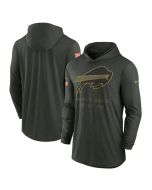 Men's Buffalo Bills Forest Green 2025 Salute to Service Sideline Dri-FIT Lightweight Pullover Hoodie (Green Forest)