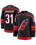 Men's Carolina Hurricanes #31 Frederik Andersen Black Home Stitched Hockey Premium Jersey