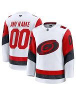 Men's Carolina Hurricanes Custom White 2025 Away Stitched Hockey Premium Jersey