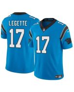 Men's Carolina Panthers #17 Xavier Legette Blue 2024 Draft F.U.S.E. Vapor Limited Stitched Football Jersey
