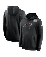 Men's Carolina Panthers 2020 Black Crucial Catch Sideline Performance Pullover Hoodie