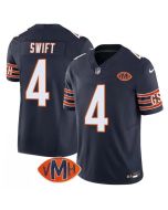Men's Chicago Bears #4 D'Andre Swift Navy 2025 F.U.S.E. With VMH Patch Vapor Untouchable Limited Stitched Football Jersey (Navy)