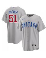 Men's Chicago Cubs #51 Eric Hosmer Grey Cool Base Stitched Jersey