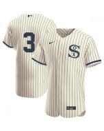 Men's Chicago White Sox #3 Harold Baines 2021 Cream/Navy Field of Dreams Flex Base Stitched Jersey