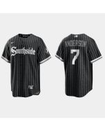 Men's Chicago White Sox #7 Tim Anderson Black 2021 City Connect Cool Base Stitched Jersey