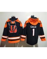 Men's Cincinnati Bengals #1 Ja'Marr Chase Orange/Black Ageless Must-Have Lace-Up Pullover Hoodie