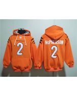 Men's Cincinnati Bengals #2 Evan McPherson Orange Pullover Hoodie