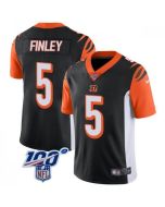 Men's Cincinnati Bengals #5 Ryan Finley Black 2019 100th Season Vapor Untouchable Limited Stitched NFL Jersey