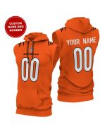 Men's Cincinnati Bengals Customized Orange Limited Edition Sleeveless Hoodie