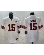 Men's Cleveland Browns #15 Joe Flacco White 1946 Collection Vapor Untouchable Limited Stitched Jersey