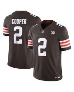Men's Cleveland Browns #2 Amari Cooper Brown 2023 F.U.S.E. With Jim Brown Memorial Patch Vapor Untouchable Limited Stitched Jersey