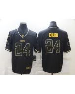 Men's Cleveland Browns #24 Nick Chubb 2020 Black/Gold Salute To Service Limited Stitched Jersey