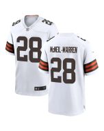 Men's Cleveland Browns #28 Emmanuel McNeil-Warren White 2026 NFL Draft Game Jersey (White)