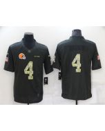 Men's Cleveland Browns #4 Deshaun Watson Black Salute to Service Limited Stitched Jersey