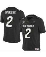 Men's Colorado Buffaloes #2 Shedeur Sanders Black With PAC-12 Patch Stitched Football Jersey (Black)