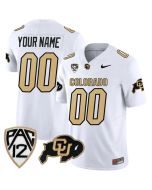 Men's Colorado Buffaloes Active Player Custom White 2023 F.U.S.E. With PAC-12 Patch Stitched Football Jersey