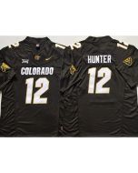Men's Colorado Buffaloes Black #12 Hunter Stitched Jersey (Style 4)